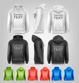 set of black and white colorful male hoodies vector image