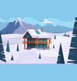 snow house travel vacation in winter mansion vector image