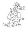 cute cartoon dragon with a bone comb outlines vector image