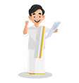 indian malayali man cartoon vector image