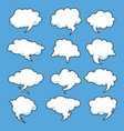 set speech bubble clouds isolated on blue sky vector image vector image