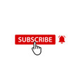 subscribtion button with notification bell vector image vector image