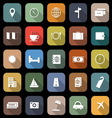 travel flat icons with long shadow vector image