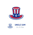 uncle sam hat icon thin line art colorful sign vector image vector image