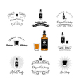 bottle and glasses alcohol elements tequila vector image