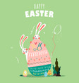 happy easter day card design vector image vector image