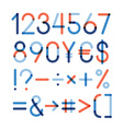 set - numbers and other symbols vector image