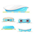 sport stadium and arena building icons vector image vector image
