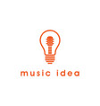 modern light bulb guitar music idea logo design vector image vector image