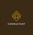 abstract consultant logo template design emblem vector image
