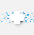 medical cross and icons technology background vector image