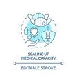 scaling up medical capacity turquoise concept icon vector image vector image