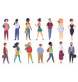 stylized characters adult people set group vector image vector image