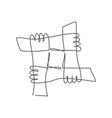 teamwork one line drawing on white background vector image vector image