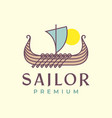 ancient greece sailing boat sailor colored vector image vector image