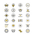 cute black and golden love and heart emblem set vector image vector image