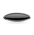 oval black button with bold chrome frame 3d shiny vector image vector image