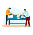 male character paint press engineering work print vector image vector image