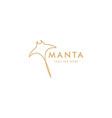 manta ray line art minimalist gold logo design ill vector image