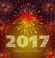 red new year 2017 fireworks vector image