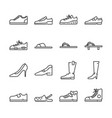 shoes line icon set vector image