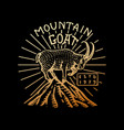 mountains goat logo camping label trip vector image