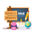 welcome back to school blackboard with character vector image