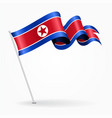 north korean pin wavy flag vector image