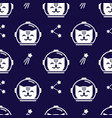seamless space pattern with cute cats astronauts vector image