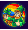 st patricks clover leaf with money background vector image