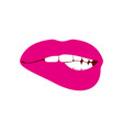 woman biting her lip white vector image