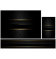black background with gold border set vector image vector image