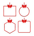 set beautiful cards with red gift bows vector image vector image