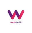 w letter logo icon template vector image