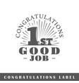 congratulation label vector image