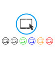 tablet arrow pointer rounded icon vector image