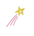 cute star with tail isolated funny cartoon comet vector image vector image