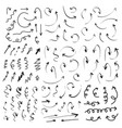arrows icons hand drawn editable set arrow vector image vector image