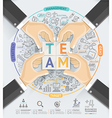 business hands teamwork infographics template vector image