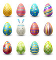 easter eggs painted with spring vector image