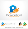 farmers market logo template vector image