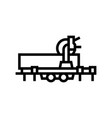 saw trailer line icon vector image vector image