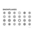 snowflakes icons ice cold symbols editable line vector image