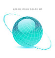a bluegreen globe with dotted ring vector image vector image