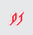 dt - 2-letter code d and t monogram or logotype vector image vector image