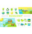 flat ecology elements collection vector image