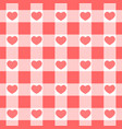 vichy seamless pattern with dotted hearts vector image vector image