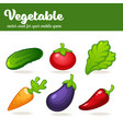 cartoon vegetables mobile game asset vector image