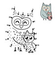 dot to game for children with a cute mother vector image vector image