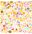 social network background with media icons vector image